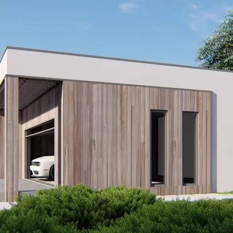 Gotowy projekt garażu GZ30 - Projekt nowoczesnego garażu 2-stanowiskowego