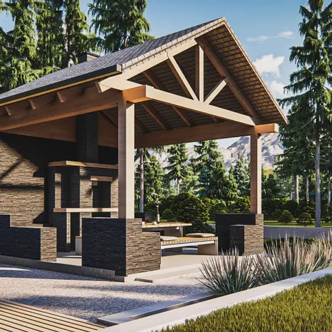 Gotowy projekt altany AZ5 - Tradycyjna altana ogrodowa