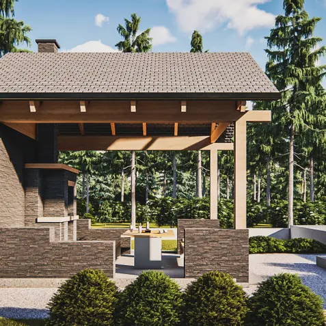 Gotowy projekt altany AZ5 - Tradycyjna altana ogrodowa