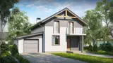 Namo projektas Z38 stu GL - Veidrodinis variantas, TERIVA lubos garažas dešinėje