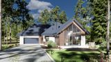 Gotowy projekt domu Z402 + - Parterowy dom z garażem i salonem od południa. Wersja powiększona