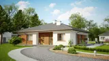 Gotowy projekt domu Z321 D - Klasyczny dom parterowy z dachem kopertowym, 4 pokojami oraz dużym salonem.