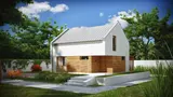 Gotowy projekt domu Z229 D - Energooszczędny dom z dużym pomieszczeniem gospodarczym i wygodnymi schodami.
