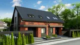 Gotowy projekt domu Zb26 - Tradycyjny bliźniak z gabinetem na parterze i 3 sypialniami.