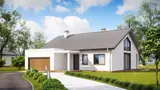 Gotowy projekt domu Z202 - Funkcjonalny, dom z dachem dwuspadowym i garażem od frontu