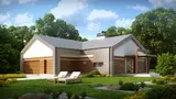 Gotowy projekt domu Z208 - Rozłożysty, parterowy dom o współczesnej minimalistycznej bryle z prostym dachem.