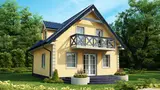 Gotowy projekt domu Z1 - Mały i funkcjonalny dom z dwuspadowym dachem oraz tani w budowie