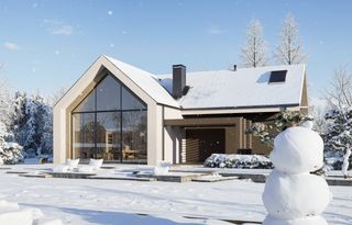 projekt Z357 to jednorodzinny dom  z dachem wielospadowym, z garażem. We wnętrzu znajdują się: sień, hol, garderoba, spiżarnia, kuchnia, pomieszczenie gospodarcze, garaż, hol, garderoba, garderoba, pralnia, garderoba, schody, 5 sypialnie i 4 łazienki.