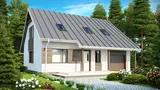 Gotowy projekt domu Z119 D - Łatwy w budowie dom z poddaszem, przestronną częścią dzienną i garażem.