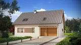Gotowy projekt domu Z240 D - Wygodny dom z poddaszem użytkowym i dużym zapleczem gospodarczym.