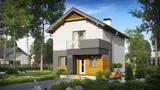 Gotowy projekt domu Z297 D - Piętrowy dom ze sporym pomieszczeniem gospodarczym, także na wąską działkę.