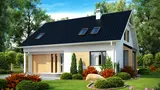 Gotowy projekt domu Z124 D - Kompaktowy dom z garażem i wykuszem, ekonomiczny w budowie. 