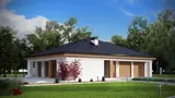 Gotowy projekt domu Z196 D - Komfortowy dom parterowy z garażem dwustanowiskowym i dachem kopertowym.