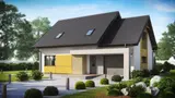 Gotowy projekt domu Z219 D - Wygodny dom z poddaszem użytkowym, dużą kuchnią oraz kotłownią na paliwo stałe.