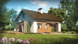 Gotowy projekt domu Z255 D a - Kompaktowy dom z kuchnią i kotłownią od frontu oraz opcją adaptacji poddasza.
