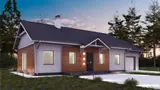 Gotowy projekt domu Z241 D GP - Dom parterowy z garażem jednostanowiskowym. Tani w budowie i eksploatacji.