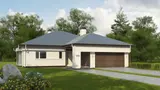 Gotowy projekt domu Z200 D L +100 - Drewniany dom powiększony o 1m w części salonowej oraz w odbiciu lustrzanym.