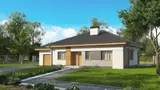 Gotowy projekt domu Z273 D a L GL - wersja powiększona  w odbiciu lustrzanym z garażem jednostanowiskowym po lewej s