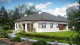 Gotowy projekt domu Z195 D - Wygodny dom parterowy z dużym salonem, czterema sypialniami i opcją poddasza.
