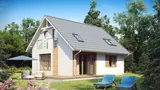 Gotowy projekt domu Z101 D - Mały dom z pokojem na parterze, dużym P.G i wykuszem w jadalni.