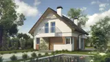 Gotowy projekt domu Z265 D - Prosty, tani w budowie dom z trzema sypialniami na poddaszu oraz dużym PG.