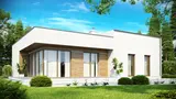 Gotowy projekt domu Zx35 D - Nowoczesny dom z płaskim dachem, funkcjonalne wnętrze z dużym, jasnym salonem.