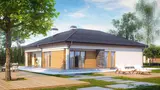 Gotowy projekt domu Z204 D - Wygodny, dom parterowy z bocznym, dwustanowiskowym garażem.