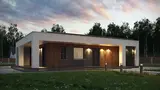 Gotowy projekt domu Zx76 - Nowoczesny dom parterowy do 100m2 z 3 sypialniami, zadaszony taras oraz wejściem