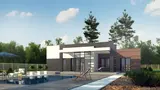 Gotowy projekt domu Zx78 - Nowoczesny dom z garażem od frontu, zadaszeniem z pergoli oraz 3 sypialniami.