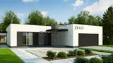 Gotowy projekt domu Zx137 - - Pomniejszony wariant z garażem dwustanowiskowym.