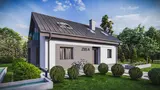 Gotowy projekt domu Z95 A - dom z poddaszem użytkowym oraz dachem dwuspadowym w nowszej odsłonie. 