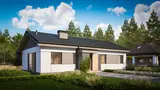 Gotowy projekt domu Z376 D - Parterowy dom z 4 sypialniami w tech. drewnianej z dachem dwu-spadowym