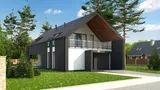 Gotowy projekt domu Z393 - Dom z poddaszem użytkowym. Nowoczesna stodoła.