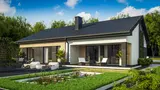 Gotowy projekt domu Z349 - Dom parterowy z dachem 2-spadowym, 4 sypialniami oraz przestronną strefą dzienną