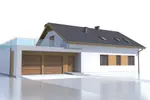 Gotowy projekt domu Z182 D GL2t - Współczesny dom drewniany z poddaszem użytkowym, garażem 2-stanowiskowym.