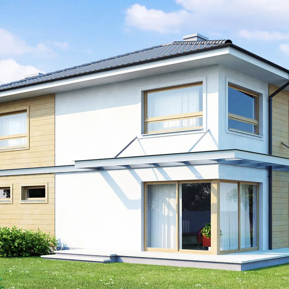 Projekt domu Zx7 Współczesna forma kubiczna z kopertowym