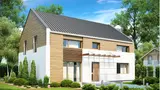 Gotowy projekt domu Zx11 - Projekt domu energooszczędnego z dużym salonem, o oryginalnym designie.