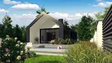 Gotowy projekt domu Z389 - Dom do 70m2 z dachem 2-spadowym i jedną sypialnią. Nowoczesna stodoła