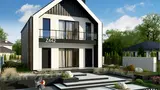 Gotowy projekt domu Z442 D - Mały, nowoczesny dom typu "stodoła" z wydzielonym pokojem na parterze