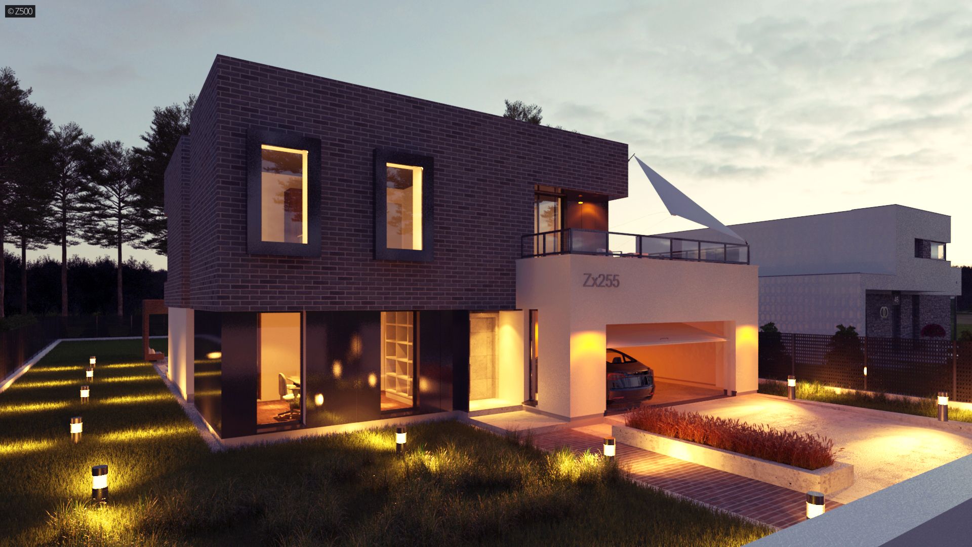 хайтек в норвегии с плоской крышей. Zx150 дом. проект дома хай тек с гаражом. виктор борисов дом с плоской крышей. современный дом с гаражом.