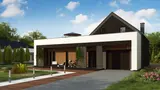 Gotowy projekt domu Z453 - Nowoczesny dom z dużym tarasem i balkonem na piętrze oraz przestronnym salonem