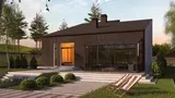 Gotowy projekt domu Z450 D - Dom z oranżerią, wydzieloną sypialnią główną i możliwością zbliźniaczenia