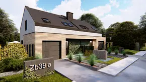 Zb39 - Dom-bliźniak o powierzchni 98 m2 z garażem w bryle oraz 3 sypialniami.