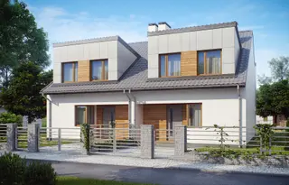 projekt Zb7 to jednorodzinny dom  z dachem dwuspadowym. We wnętrzu znajdują się: sień, pomieszczenie gospodarcze, hol, garderoba, kuchnia, hol, garderoba, schody, loggia, 4 sypialnie i 3 łazienki.