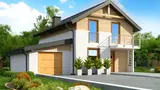 Namo projektas Z38 D GL - Medinis karkasas, garažas kairėje