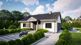 Gotowy projekt domu Z91 - Mały dom parterowy z dachem dwuspadowym, 3 sypialniami i dużą kuchnią.