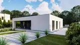 Gotowy projekt domu Zx83 - Dom parterowy z podziałem na strefy, z 3 sypialniami i dużym zadaszonym tarasem.
