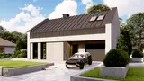 Gotowy projekt domu Z469 D - Prosty, współczesny dom w konstrukcji drewnianej z garażem do 100 m2.