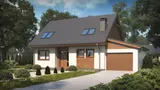 Gotowy projekt domu Z40 GPp - z garażem po prawej stronie z dachem pulpitowym