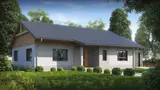 Gotowy projekt domu Z41 + GP - powiększony, z garażem jednostanowiskowym po prawej 